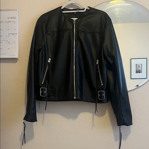 H&M Vegan Leather Biker Jacket - Picture 2 of 9